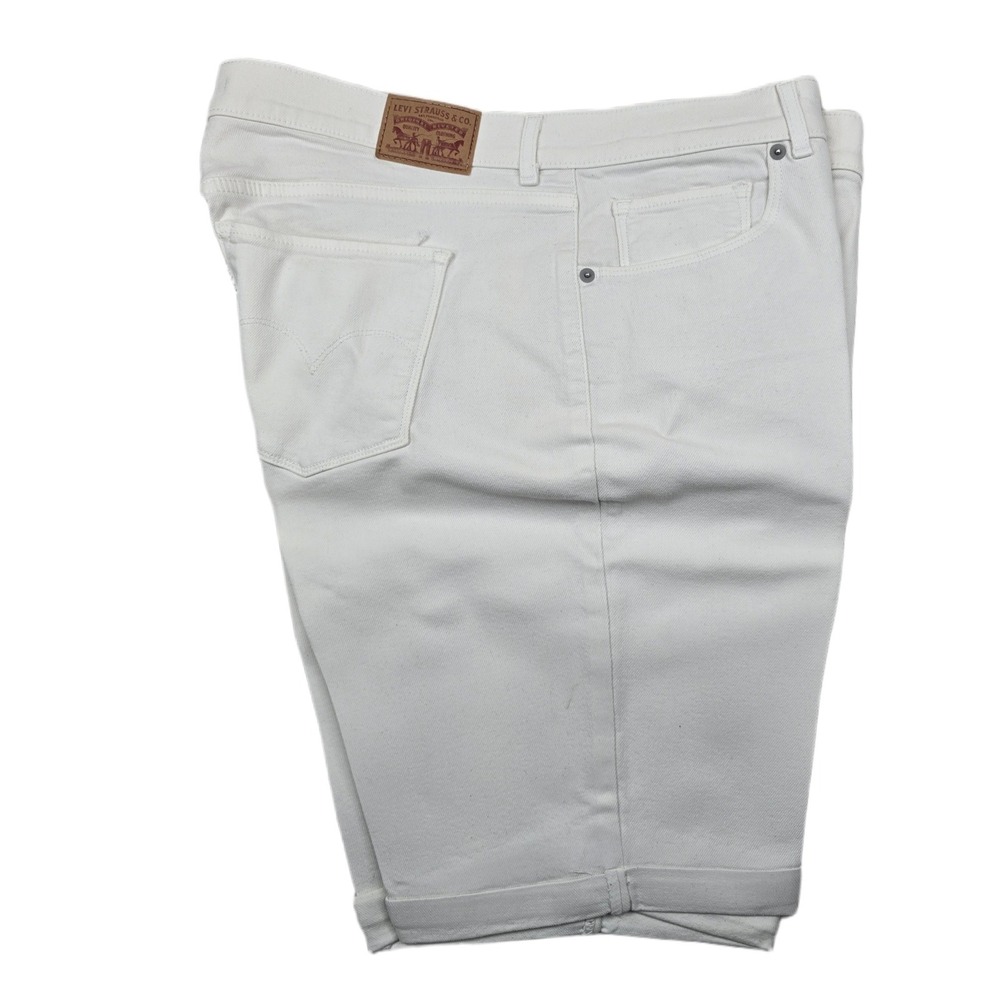 Levi's Classic Bermuda Denim Shorts Women 33‎ White Jean Cotton Stretch
